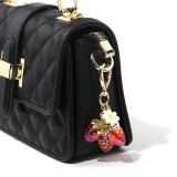 Small Fresh Transparent Strawberry Love Pendant Keychain Bag Pendant