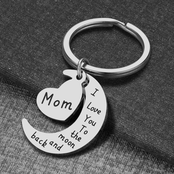 Moon accessories hanging buckle stainless steel keychain car key modern simple heart-shaped design