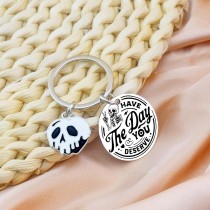 Halloween color printing stainless steel keychain ghost pattern UV printing pendant decoration cartoon