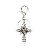 Fashion Cross Keychain Pendant Flower Luggage Couple Accessories Pendant Keychain Personalized Keyring