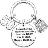 Stainless steel keychain with engraved lettering can be customized for birthday gifts, red wine pendants, and tags