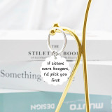 Sisters gift pink rose accessories stainless steel keychain birthday gift for sister bow