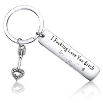 Customized keychain pendant for girlfriends and couples, stainless steel fashionable keychain hanging