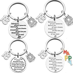 Stainless steel keychain behind you digital birthday gift encouraging cake engraving pendant