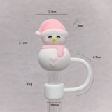 Christmas straw cap soft rubber 10mm straw cover cute cartoon party straw decoration cap dust cover