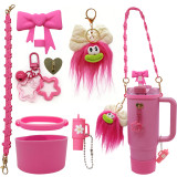 Water Cup Accessories Set Suitable for 40oz Bow Straw Cap Cup Set Hair Ball Pendant