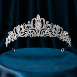 Wedding Crown Headpiece for Bride Baroque Korean Style Water Crystal Princess Queen Crown Birthday Hair Accessory for Wedding Dress