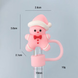 Christmas straw cap soft rubber 10mm straw cover cute cartoon party straw decoration cap dust cover