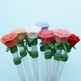 3D silicone 10mm straw cap, cute rose straw, dustproof and reusable straw cap