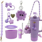 Water Cup Accessories Set Suitable for 40oz Bow Straw Cap Cup Set Hair Ball Pendant