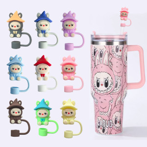 Cartoon straws, straw sleeves, water cup accessories, canvas straw caps
