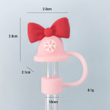 Christmas straw cap soft rubber 10mm straw cover cute cartoon party straw decoration cap dust cover