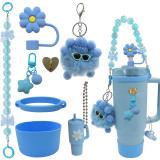 Water Cup Accessories Set Suitable for 40oz Bow Straw Cap Cup Set Hair Ball Pendant