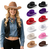 Western cowboy hat with rhinestone wide edge flash denim hat for men and women, party travel jazz hat