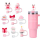 Christmas straw cap soft rubber 10mm straw cover cute cartoon party straw decoration cap dust cover