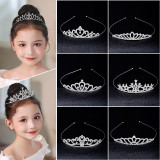 Children's Crown Hair Hoop, Little Girl, Princess Hair Bundle, Crown, Children's Performance Hair Accessories, Diamond Alloy Head Accessories