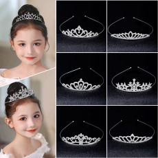 Children's Crown Hair Hoop, Little Girl, Princess Hair Bundle, Crown, Children's Performance Hair Accessories, Diamond Alloy Head Accessories
