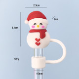 Christmas straw cap soft rubber 10mm straw cover cute cartoon party straw decoration cap dust cover