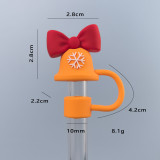 Christmas straw cap soft rubber 10mm straw cover cute cartoon party straw decoration cap dust cover