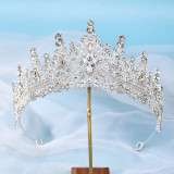 Wedding Crown Headpiece for Bride Baroque Korean Style Water Crystal Princess Queen Crown Birthday Hair Accessory for Wedding Dress