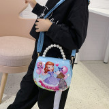 Princess style handbag, cute cartoon fashion for girls, one shoulder diagonal cross bag, casual outdoor wallet