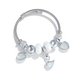 Wind Cat Eye Stone Beaded Bracelet Female Student Little Swan Love Pendant Stainless Steel Bracelet