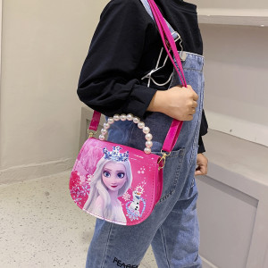 Princess style handbag, cute cartoon fashion for girls, one shoulder diagonal cross bag, casual outdoor wallet