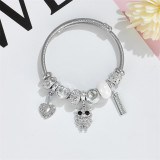 Love crystal bead bracelet, female best friend bracelet, diamond studded KT cat butterfly pendant, stainless steel bracelet accessory