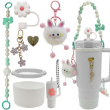 Water Cup Accessories Set Suitable for 40oz Bow Straw Cap Cup Set Hair Ball Pendant