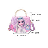 Princess style handbag, cute cartoon fashion for girls, one shoulder diagonal cross bag, casual outdoor wallet