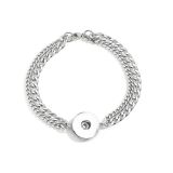 New Double layer Stainless Steel Bracelet for Men and Women Couples 20mm snap button jewelry