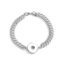 New Double layer Stainless Steel Bracelet for Men and Women Couples 20mm snap button jewelry
