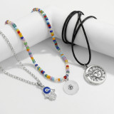 Stacked Retro Creative Tree of Life Devil's Eye Necklace  20mm snap button jewelry