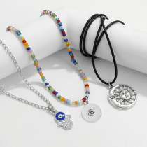 Stacked Retro Creative Tree of Life Devil's Eye Necklace  20mm snap button jewelry