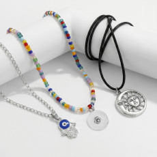 Stacked Retro Creative Tree of Life Devil's Eye Necklace  20mm snap button jewelry
