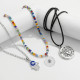 Stacked Retro Creative Tree of Life Devil's Eye Necklace  20mm snap button jewelry