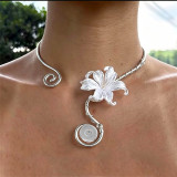 New Colorful Collar Flower Spiral Adjustable Necklace 20mm snap button jewelry