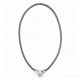 45CM Braided grey leather necklace fit snaps