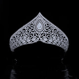 Beauty pageant model crown bride wedding grand zircon crown wedding headdress luxurious wedding hair accessories
