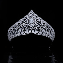 Beauty pageant model crown bride wedding grand zircon crown wedding headdress luxurious wedding hair accessories
