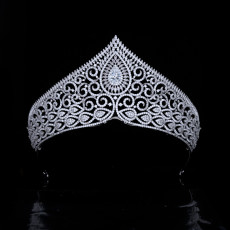 Beauty pageant model crown bride wedding grand zircon crown wedding headdress luxurious wedding hair accessories