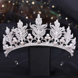 New Bridal Headpiece White Crystal Handmade Beaded Bridal Princess Crown Wedding Dress Accessories Wedding Accessories