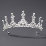 Diamond birthday crown headpiece, princess style wedding dress, hair accessories, bridal accessories, pearl crown headpiece