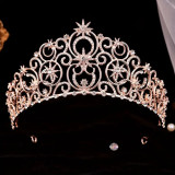Large bride's crown alloy high-end queen's crown dazzling coronation wedding headpiece