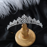 Wedding Hairband - Luxury Zircon and Diamond Hair Accessory with Crown Design for Bridal Gowns
