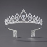 Diamond birthday crown headpiece, princess style wedding dress, hair accessories, bridal accessories, pearl crown headpiece