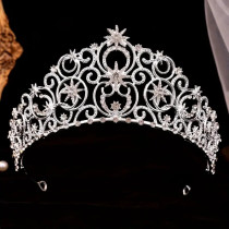 Large bride's crown alloy high-end queen's crown dazzling coronation wedding headpiece