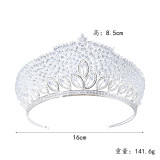 Wedding Hairband - Luxury Zircon and Diamond Hair Accessory with Crown Design for Bridal Gowns