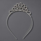 Diamond birthday crown headpiece, princess style wedding dress, hair accessories, bridal accessories, pearl crown headpiece