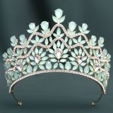 Forest style Crystal Crown Bridal Headpiece Retro Baroque Dress Crown